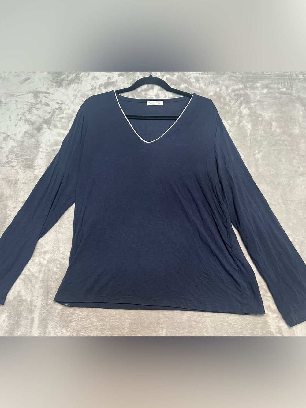 Barefoot Dreams Luxe Milk Jersey Pajama Set Women’s Large Navy Blue